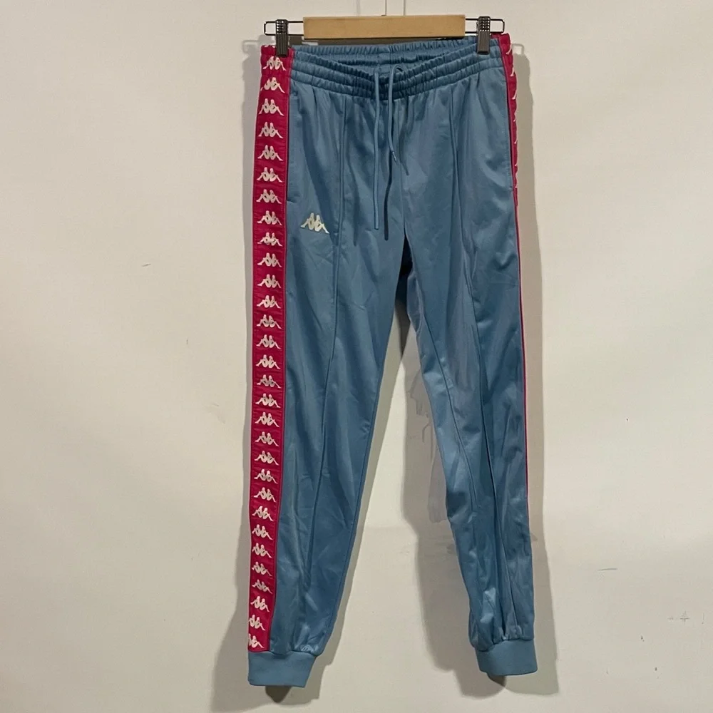 Kappa Light Blue Pants joggers track pants with Pink Accents - Picture 1 of 4